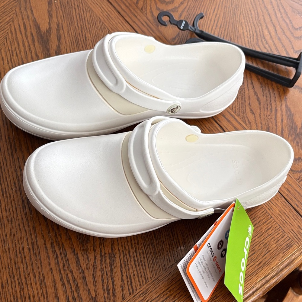 CROCS Mercy Work Women's White Slip-Ons